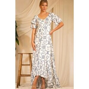 Mulla Off the Shoulder Twist Front Floral Maxi Dress‎ Size S